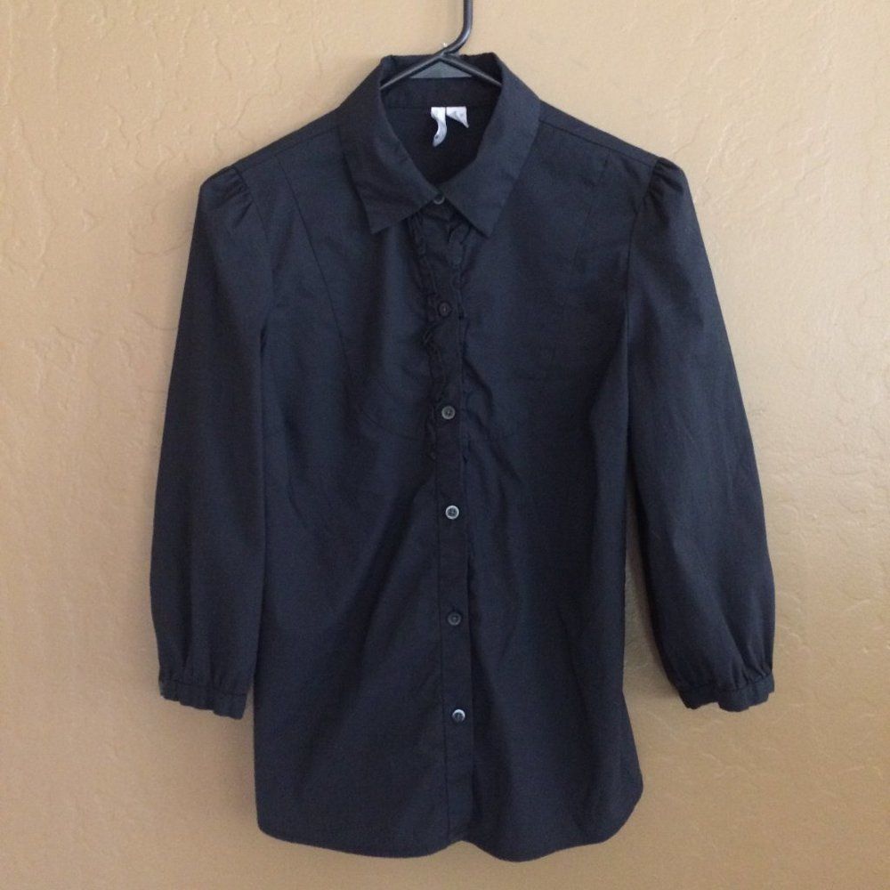 Old Navy Black Button Down Long Sleeve Shirt M